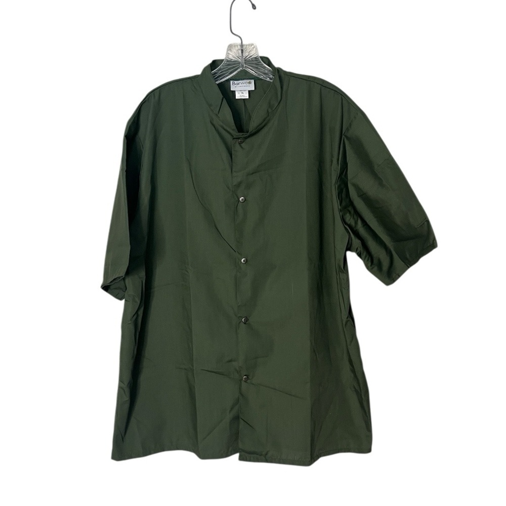 BARWEAR By Chefwear Green Shirt Short Sleeve Cotton Blend Size XL